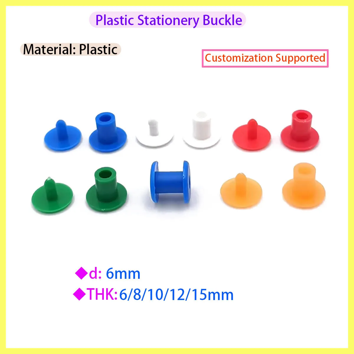 Color Page Binding Plastic Rivet Snap Fastener Male Female Buckle for Notebook Stationery