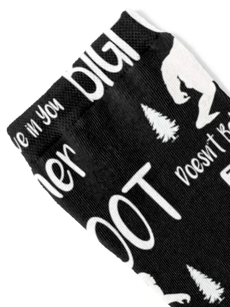 Bigfoot Doesn’t Believe in You Either Funny Humor Men’s Adult Socks anti slip football crazy Children's Men Socks Women's