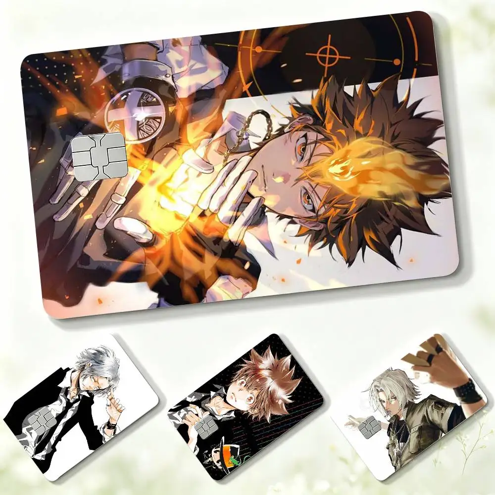 Action-Packed Anime H-Hitman R-Reborn!  Credit Card HD Stickers Game Card Decal Small Chip Waterproof Sticker Gift