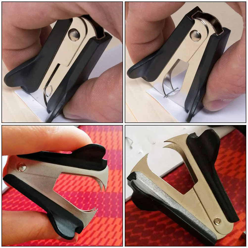 

3pcs Staple One-handed Removal Tool Plastic Desktop Universal Staples Puller Quiet School Office Supplies