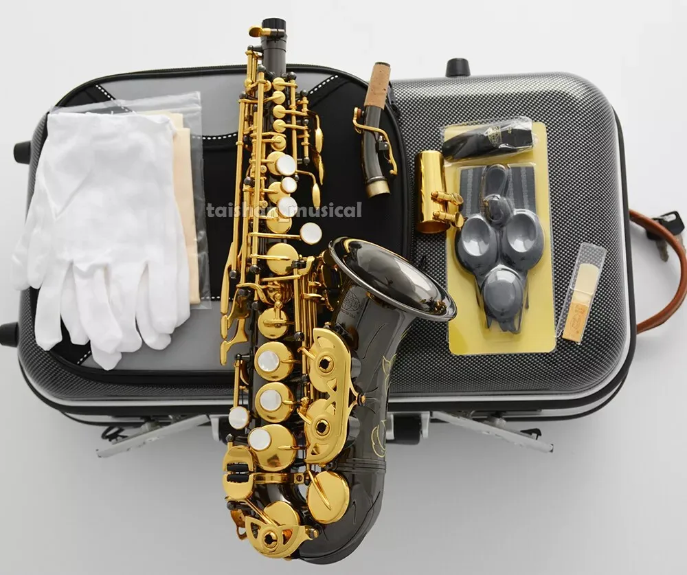 

Новая модель 2026 года: саксофон сопрано Bb, цвет черное золото, изогнутый тип (SAX)