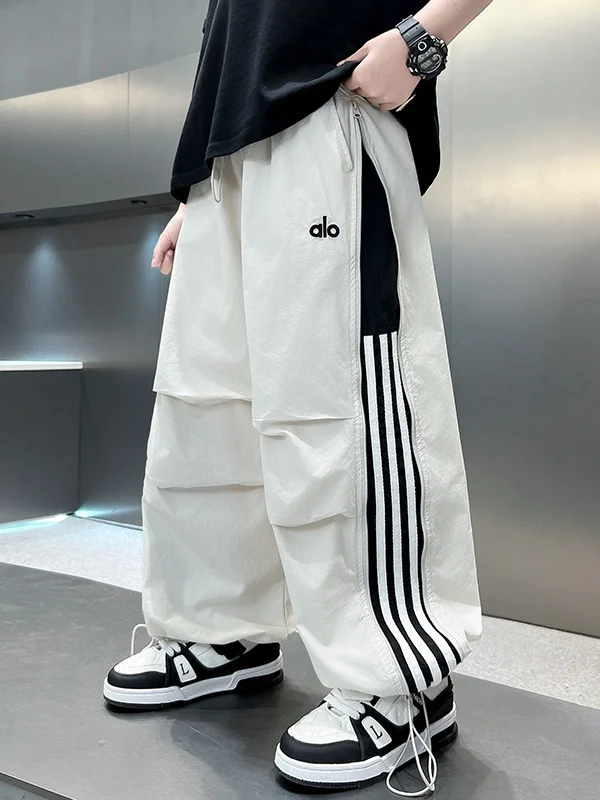 男の子夏カジュアルストレートレッグパンツ軽量作業服ズボン快適な弾性ウエスト子供ファッショナブルな夏パンツ