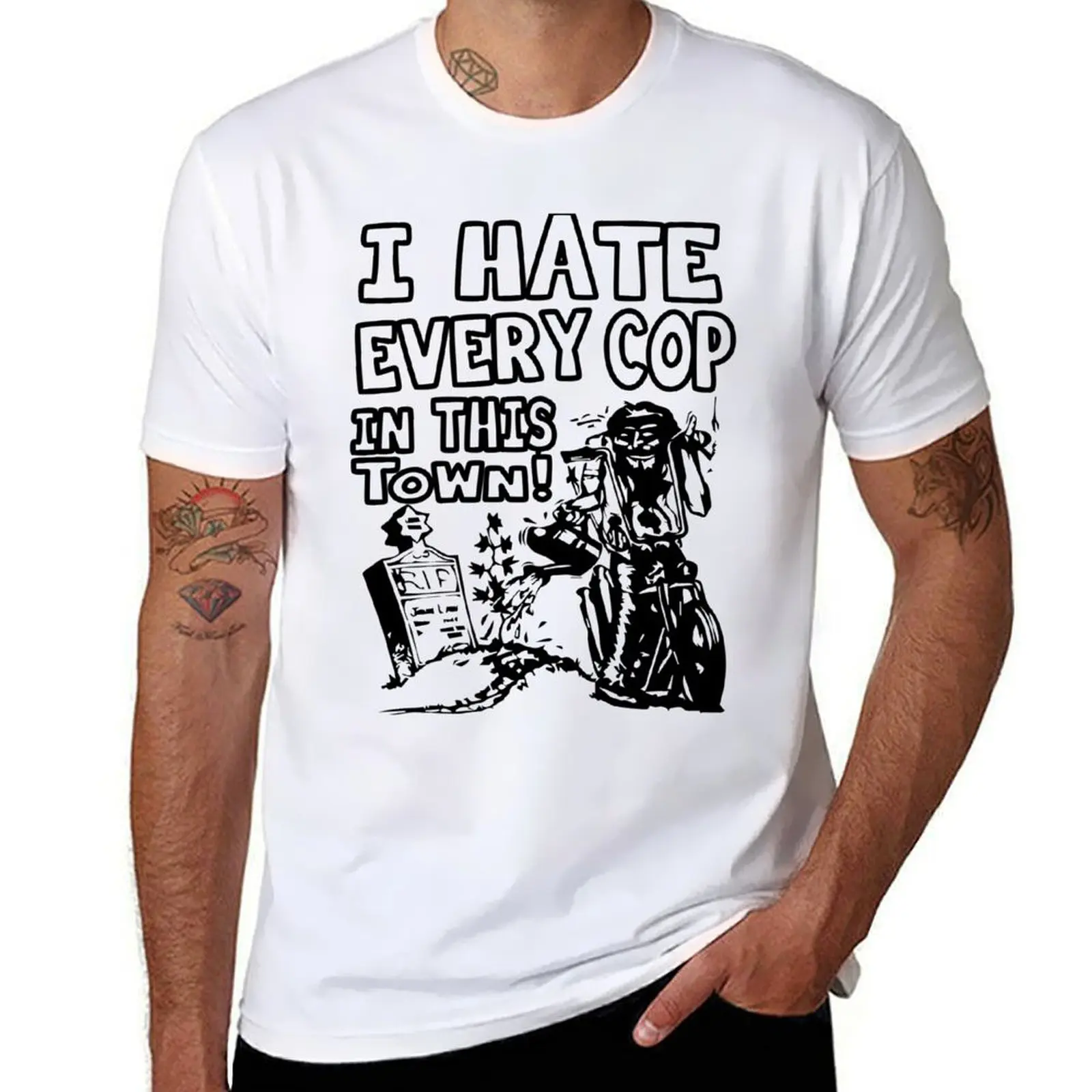قمصان Hate Town تي شيرت This Cotton Every I مضحك للرجال تي شيرت قطني 100% Cop In #1