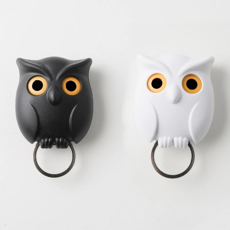 Cute Household Owl Key Organization Storage Hook Without Punching Wall Hanging Traceless Sticky Hook