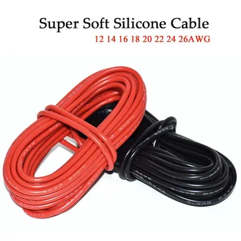 5M 22AWG Soft Silicone Wire 18AWG 20AWG 24AWG Electrical Wire Heat Resistant Power Cables for Lithium Batteries Cars Spotlights