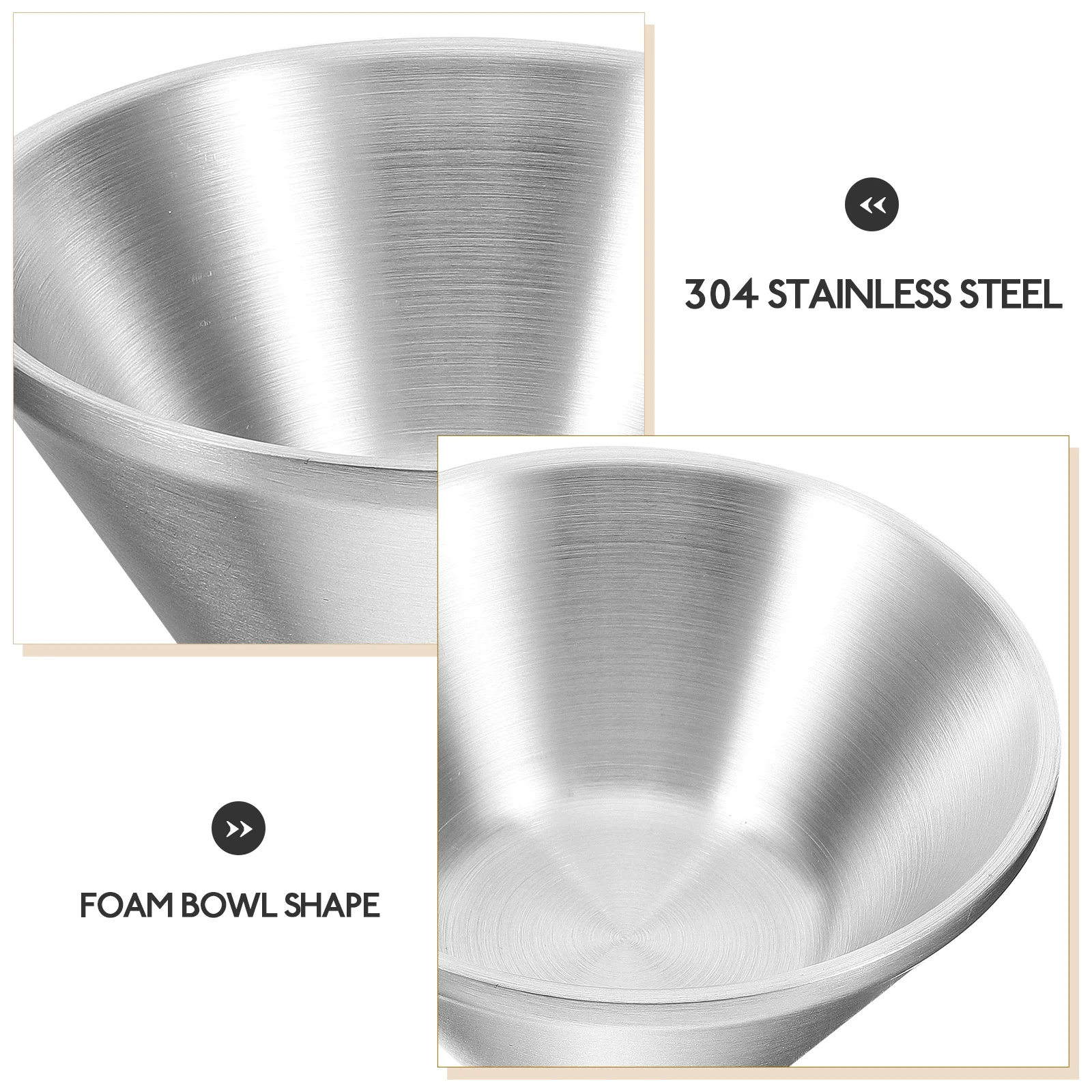 Cuenco de afeitar grande de acero inoxidable, Base estable, superficie lisa segura, perfecto para hombres, suministros de afeitado, taza de afeitar para el hogar reutilizable