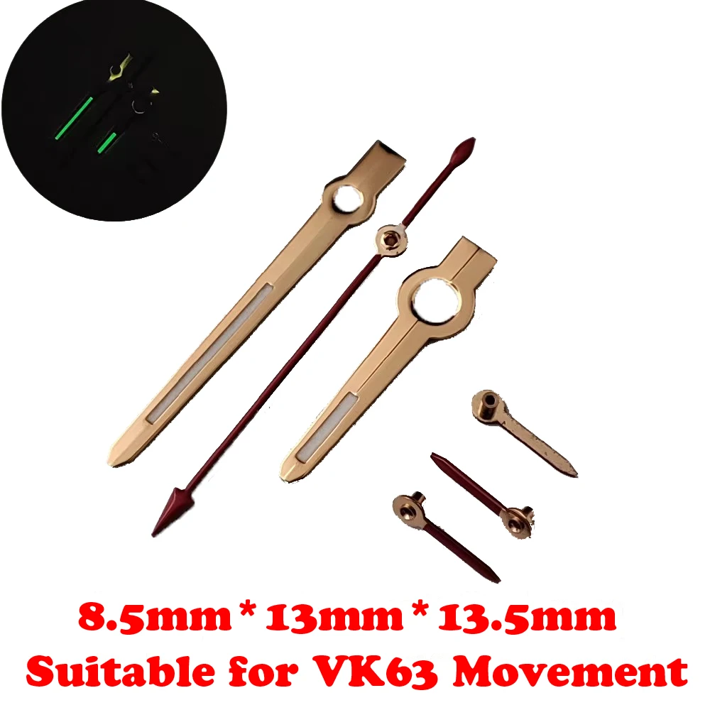 8.5*13*13.5mm VK63 Watch Hands Luminous Rainbow Pointers Dial For VK63 Movement Replacement Of Parts Of Watch Accessorie