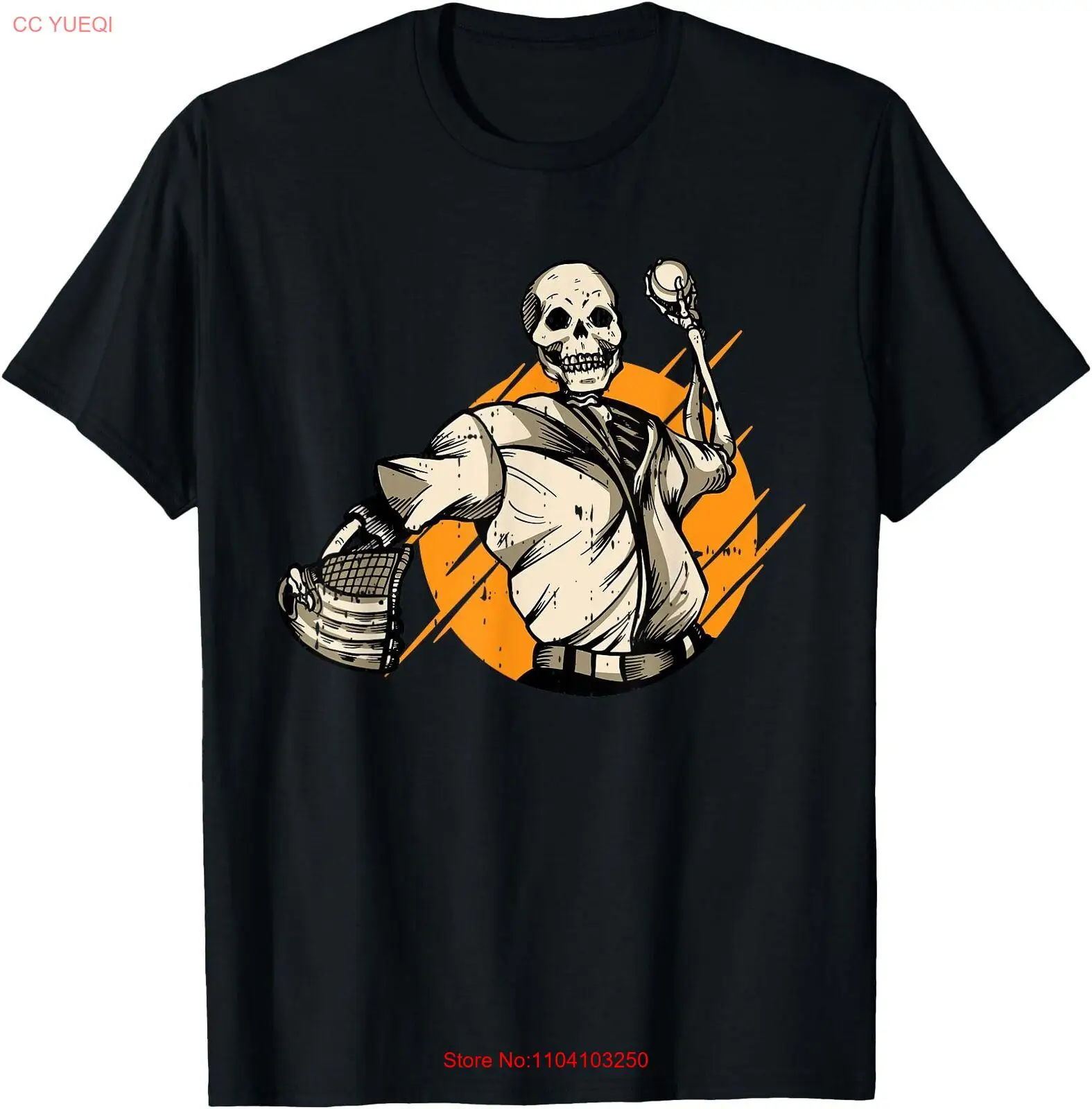 Skeleton Baseball Player Halloween Costume Sport Pitcher T Shirt