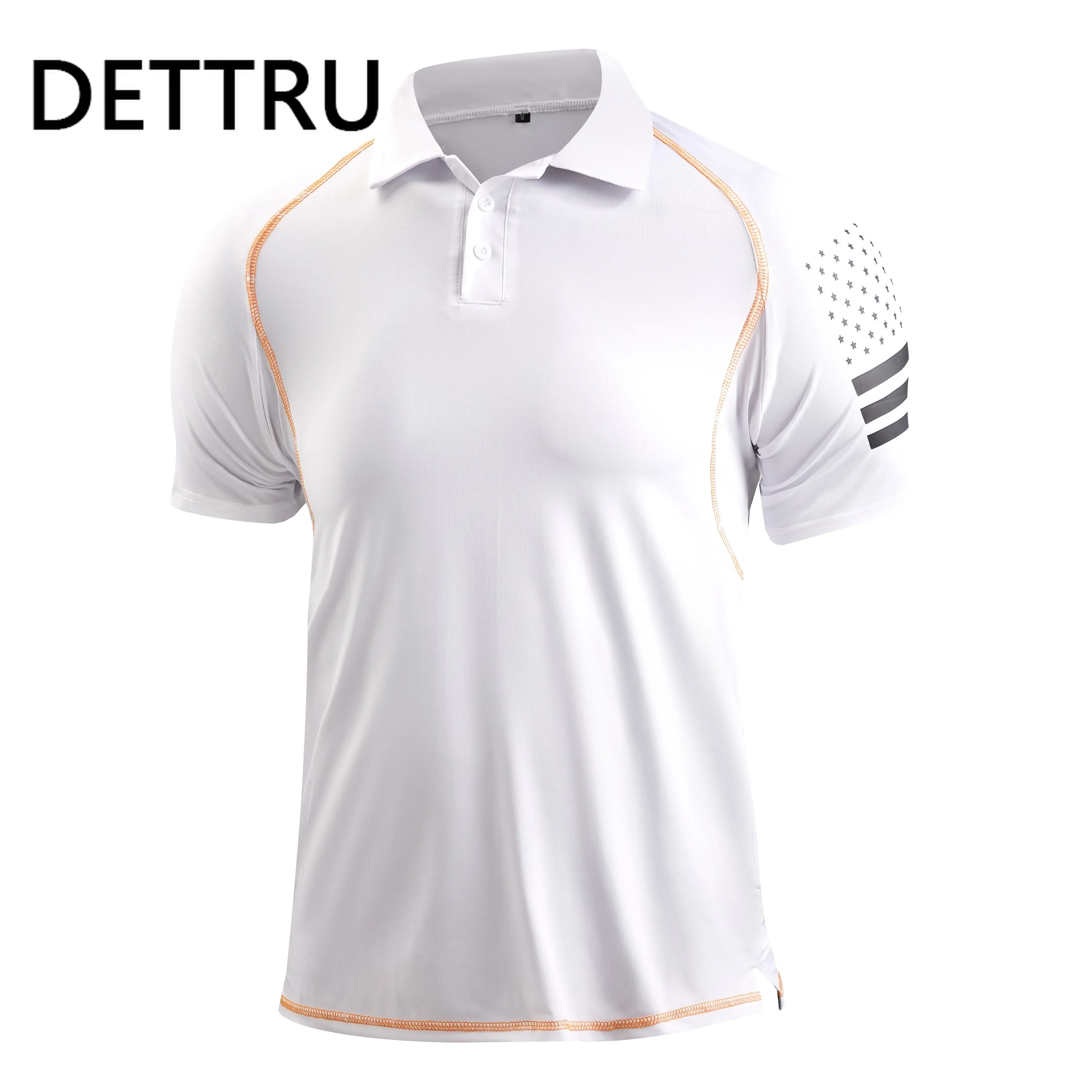 DETTRU Men\'s T-Shirts Summer Outdoor Activities Tactical Sports Polo Collar Bottoming Sweatshirts