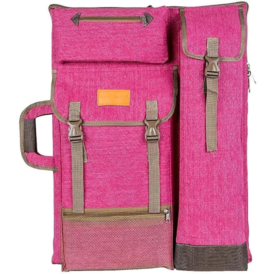 Zaino grande con custodia per portafoglio artistico in tela da 26 x 19,5 per artisti, soluzione di archiviazione durevole con comode spalline ideali