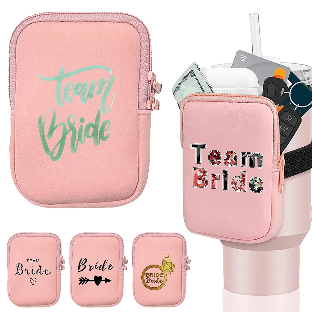 Outdoor Sports Water Bottle Cup Bags New Unisex Handheld Water Bottle Bag Zipper Small Item Storage Bags Bride Pattern Series