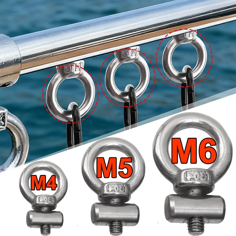 

1/2pcs Awning Track Easy To Install Stainless Steel Boat Track Hoop Set Car Camper Fixed Hook Fastener Ring Accessories M4/m5/m6