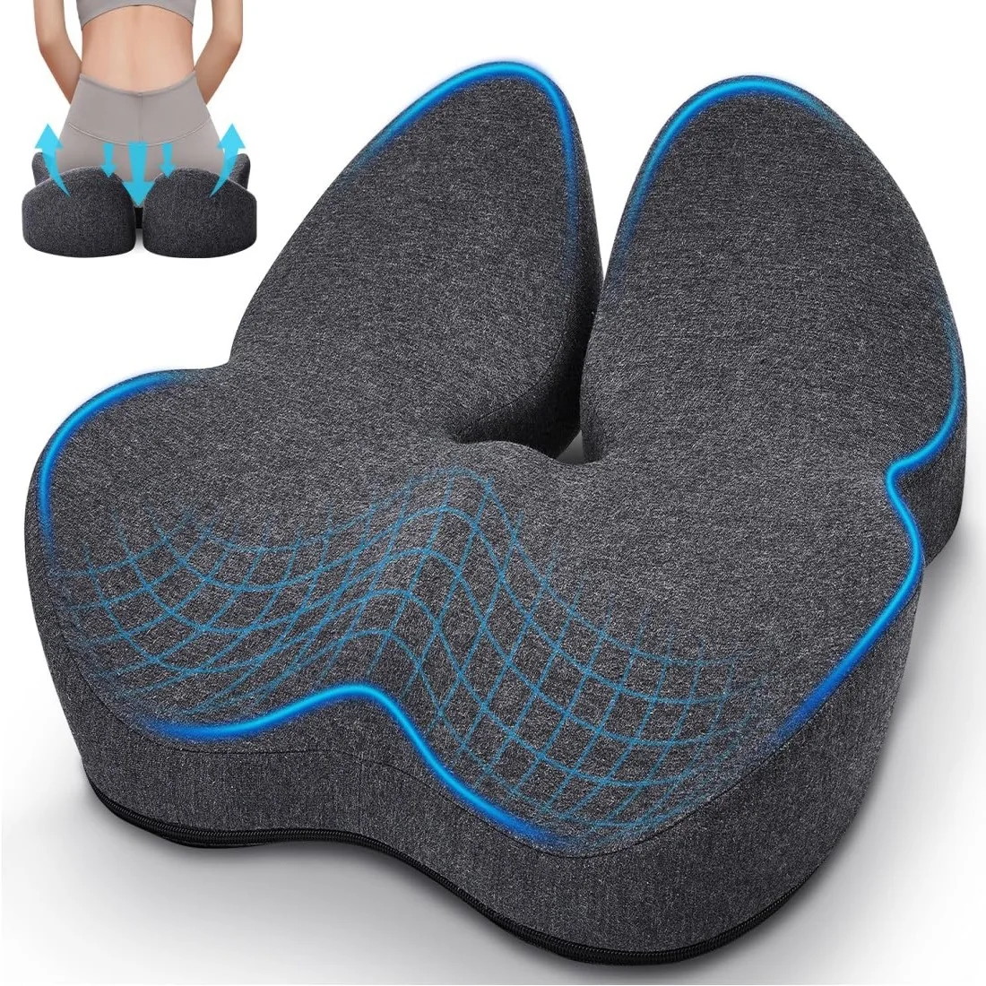 Slow Rebound Memory Foam Seat Cushion for Cross Border for Long Sitting Ergonomic Buttocks Support Custom Logo