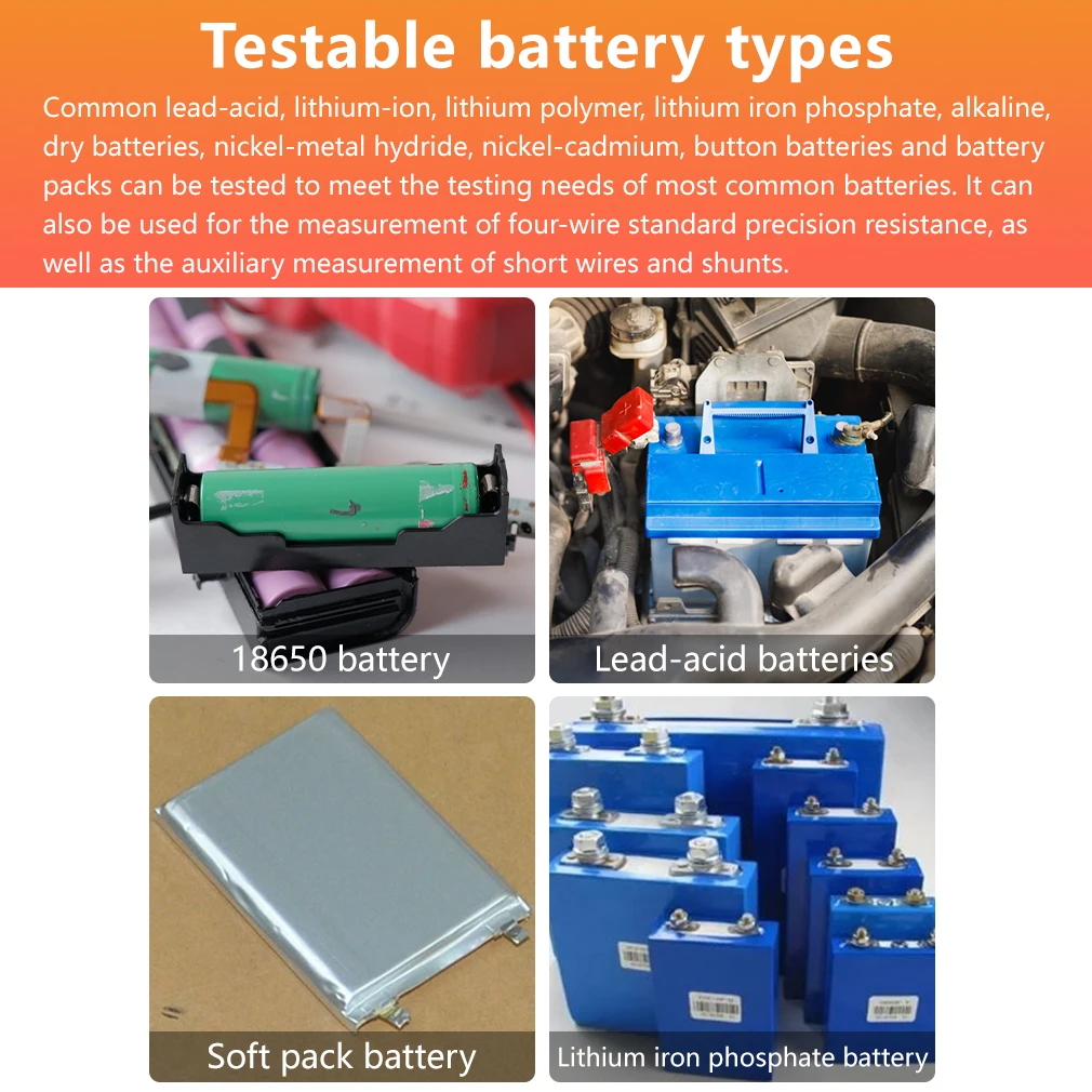 4-draads Yr1035 + Hoge Precisie Lithium Batterij Interne Weerstand Tester Ohm Meter 100V Batterij Tester Elektrische Voertuig Groep