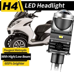 1pc H4 LED Projector Headlight Motorcycle 25W 50000LM Lens with Fan Cooling Automobile Hi Lo Beam Bulb For Peugeot Metropolis