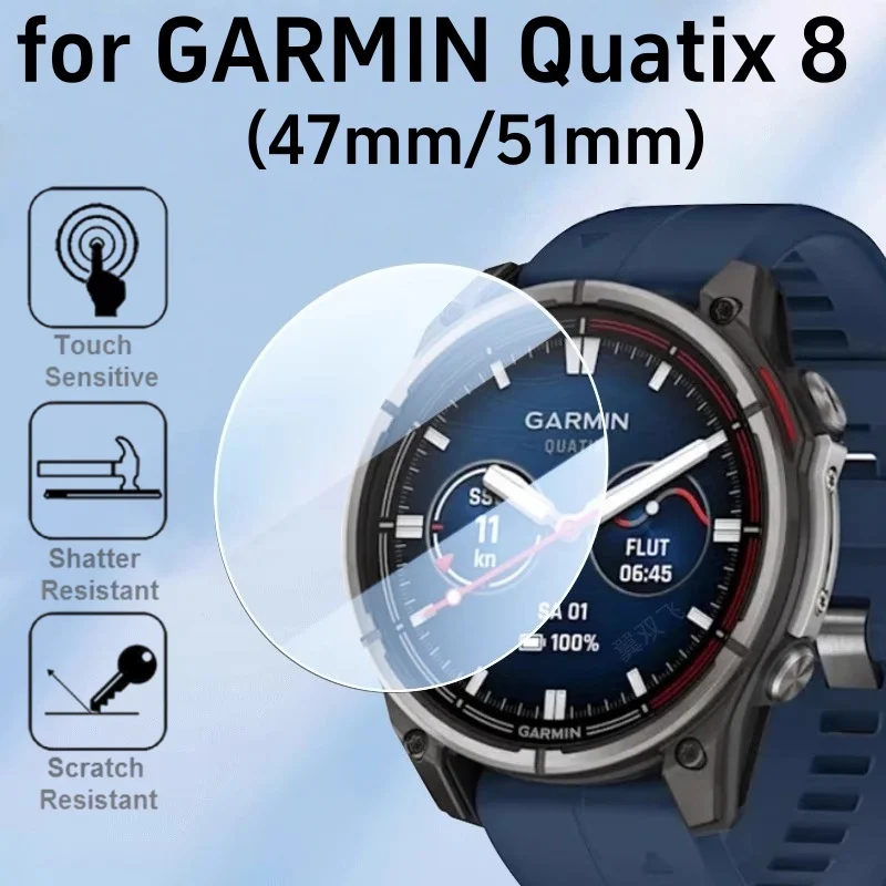 5PCS Smart Watch Screen Protector for Garmin  Quatix 8 51mm / Quatix 8 47mm Tempered Glass Scratch- Proof Protective Film
