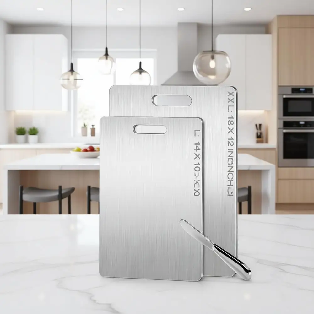 

Double-Sided Titanium Cutting Board, Non-Toxic for Meat, Vegetables, Fruits, Easy to Clean (S+L+XXL)