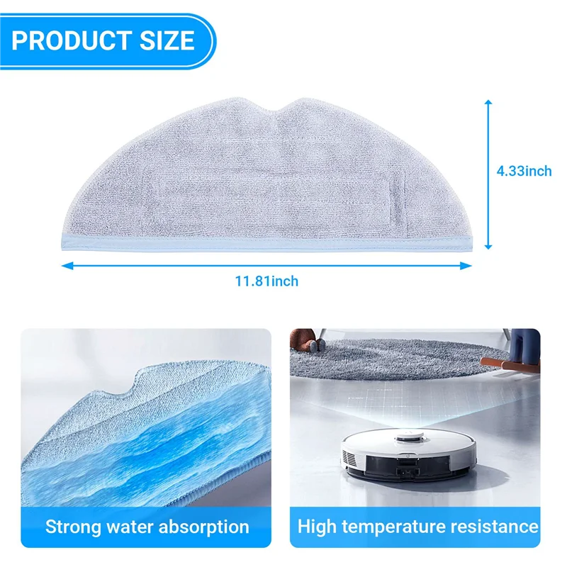 ABRG-Bantalan Pembersih Pakaian Pel Serat Mikro Pengganti untuk Roborock T7S T7S Plus S7 Aksesori Penyedot Debu 6 Buah