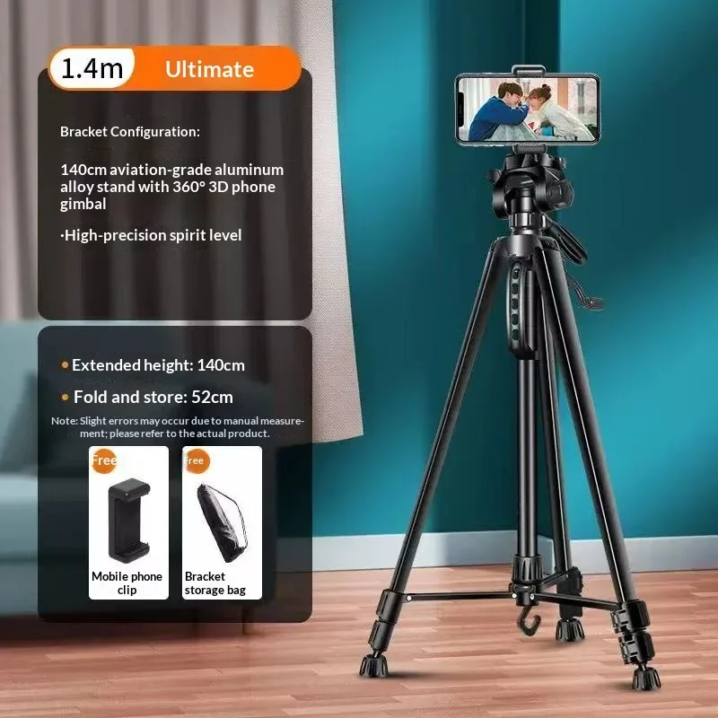 Telefoon Reisstatief Aluminium Hoog 55” 140CM Statief met Quick Plates Mount Pan Head voor Canon Nikon DSLR SLR Digitale Camera