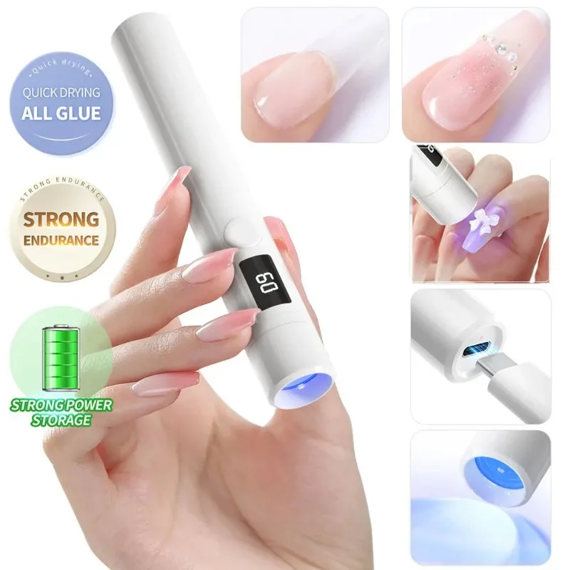 يده جل الأظافر ضوء الخطي الشكل USB قابلة للشحن شاشة ديجيتال صغيرة المحمولة مسمار مجفف مصباح للسفر المنزل
