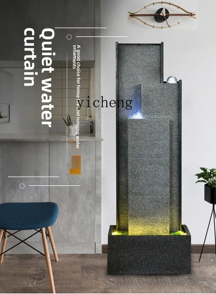 

TQH Modern Simple Water Curtain Wall Flowing Water Fountain Lucky Ball Interior Decoration Landscape Gifts