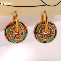 Fashion Jewelry Elegant Temperament Vintage Green Color Flower Earrings For Women Female Gifts Delicate Design Ear Accessories