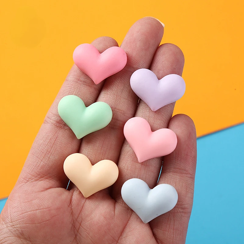 10pcs Kawaii Mini Resin Macaroon Hearts Diy Scrapbooking Tools Accessories Embellishments Flatback Material Figures for Crafts