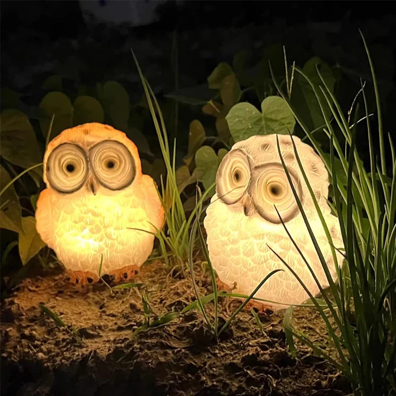 Solar Creative Light, Cute Owl Night Light, Animal Shaped Cartoon Light, Courtyard Decoration Light