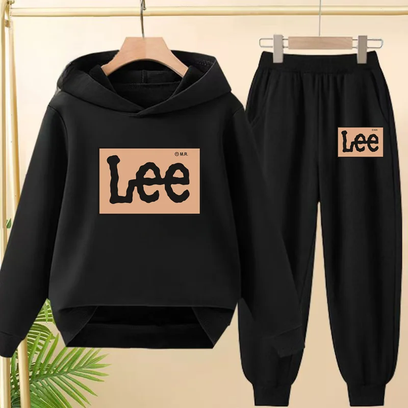 Abbigliamento sportivo per bambini, set uniforme sportiva, felpa con cappuccio da 3-13 anni + set di pantaloni lunghi, pantaloni sportivi per ragazzi e ragazze