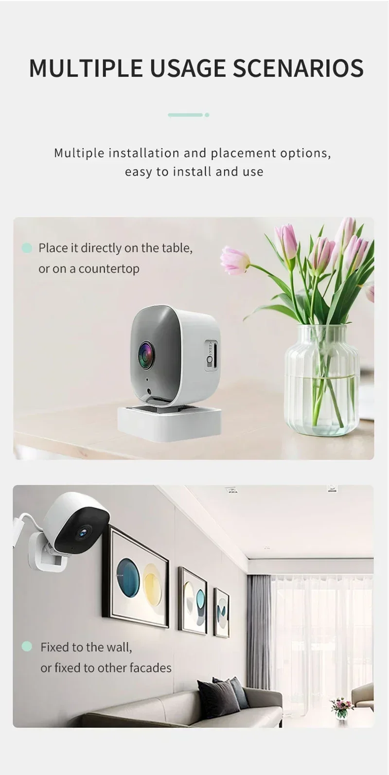 Neue 2,4/5GHz WLAN-Fensterkamera 1080 HD 3MP Vollfarbige Nachtsicht Innen-Sicherheits-Mini-Klebe-Fensterüberwachungskamera – Detail 10