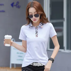 Summer New Lapel Short-sleeved T-shirt Women's Korean Version of The Ladies Polo Bottoming Shirt Tops Women's T-shirt