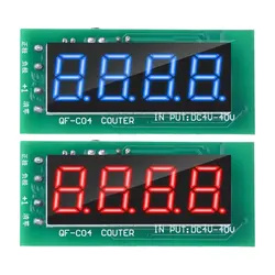 DC 4-40V 0-9999 Trigger Digital Counter Module Accumulator 4-Bit Red Blue 0.56In Digital Tube Display With Memory Function