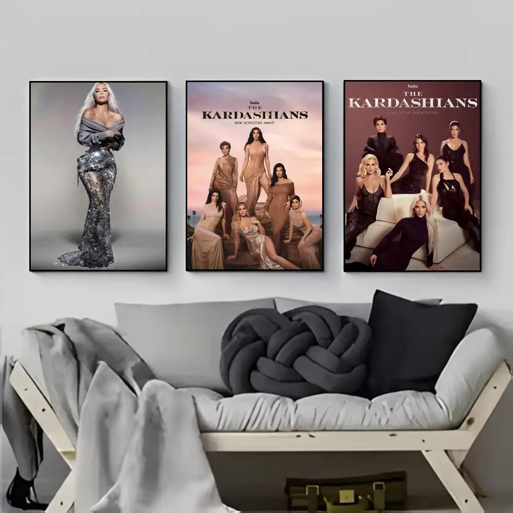 Sexy stars K-Kim Kardashian f-family Poster Poster HD  Waterproof Wall Sticker Bar Living Room Decor Gift