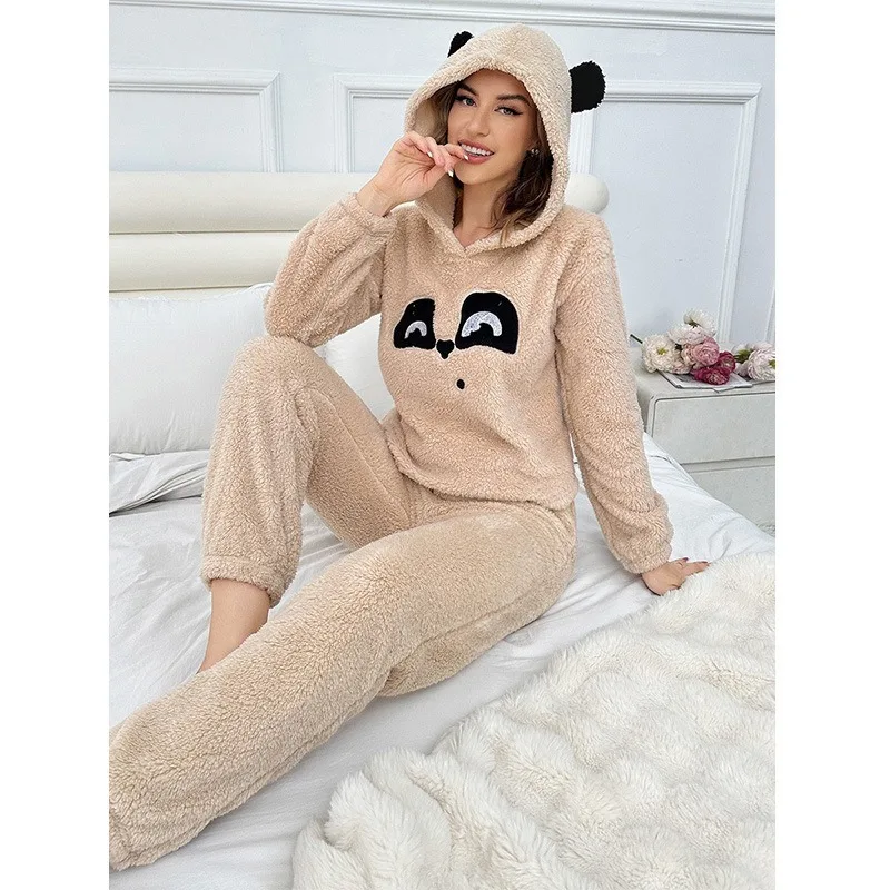 pijamas-de-punto-de-felpa-de-oso-bonito-de-estilo-coreano-para-mujer-conjunto-de-ropa-de-descanso-gruesa-de-medio-borde-para-invierno-ropa-ideal-para-interiores-y-exteriores-2-uds