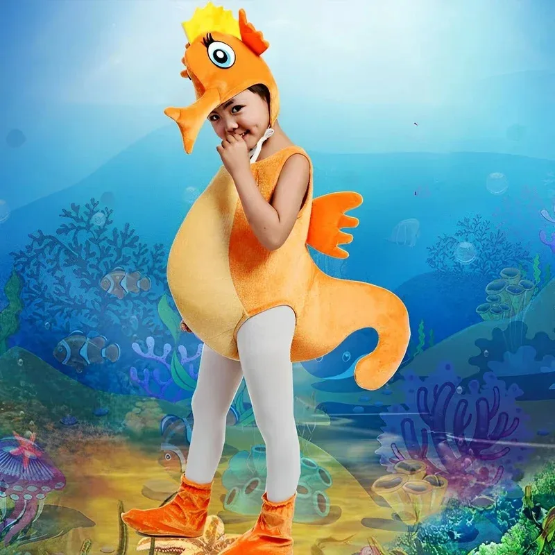 Sky02 Kids Seahorse and Crab Costumes Cosplay Halloween Boys and Girls Baby Toddler Ocean Animal Performance Outfit for Dre88Li