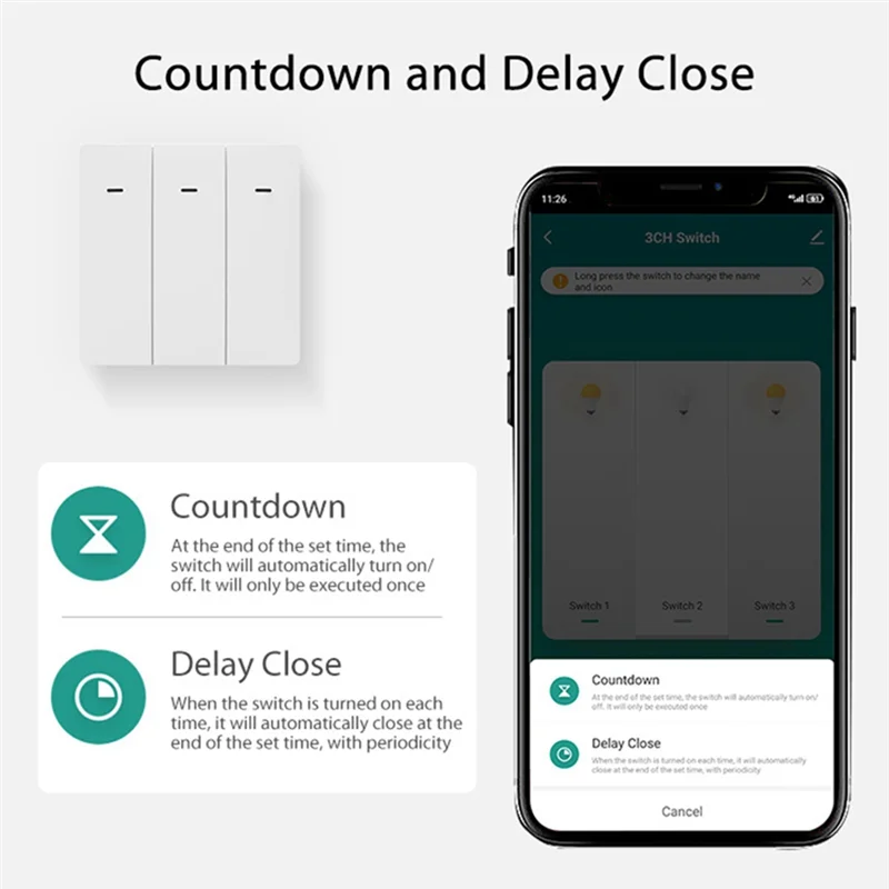 Sakelar Lampu UE Wifi Tuya Multifungsi Sakelar Lampu UE Wifi Tuya Portabel Wi-Fi Switch-N33R