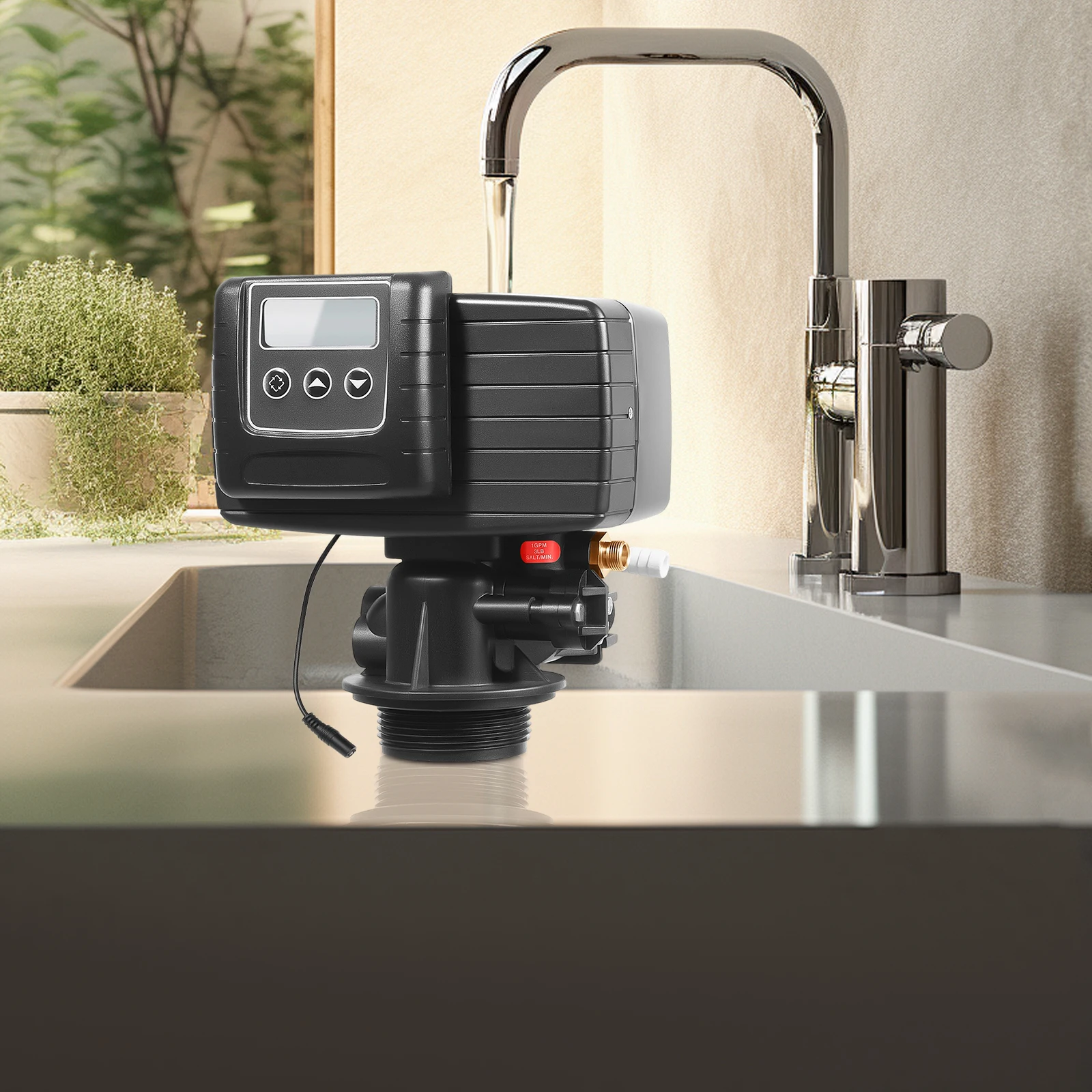 

5600xstst Digital Control Valve for Water Softener Time Type Automatic Softening 2T/H Flow Rate Reduces Hardness from 0.8 to 0.03mg·N/L, 110V US Plug