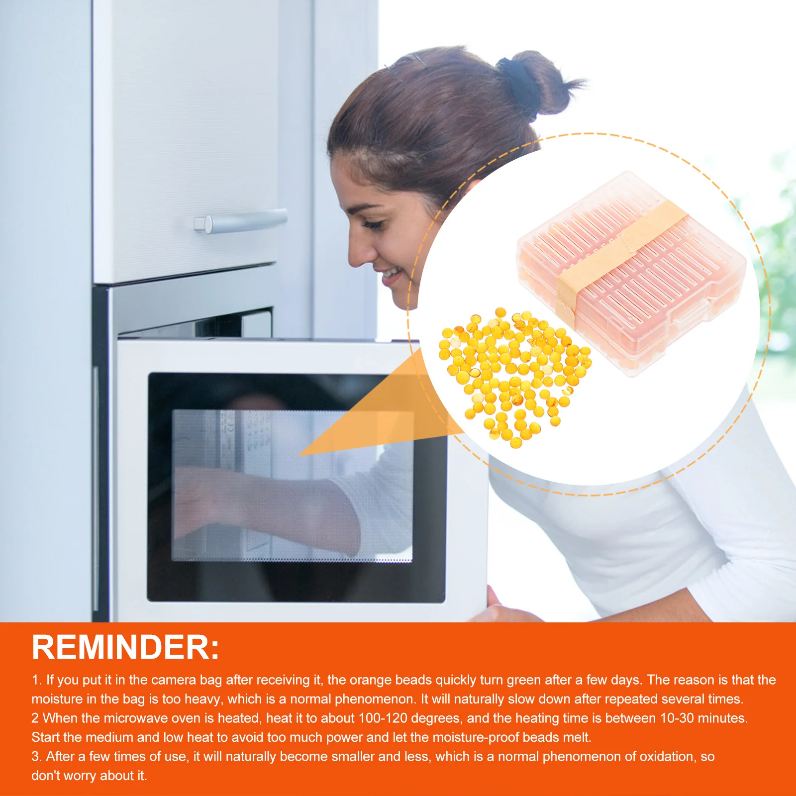 

2pcs Silicone Desiccant Reusable High Absorption Moisture Proof For Camera Instrument Guitar Piano Drying Bead Indicator