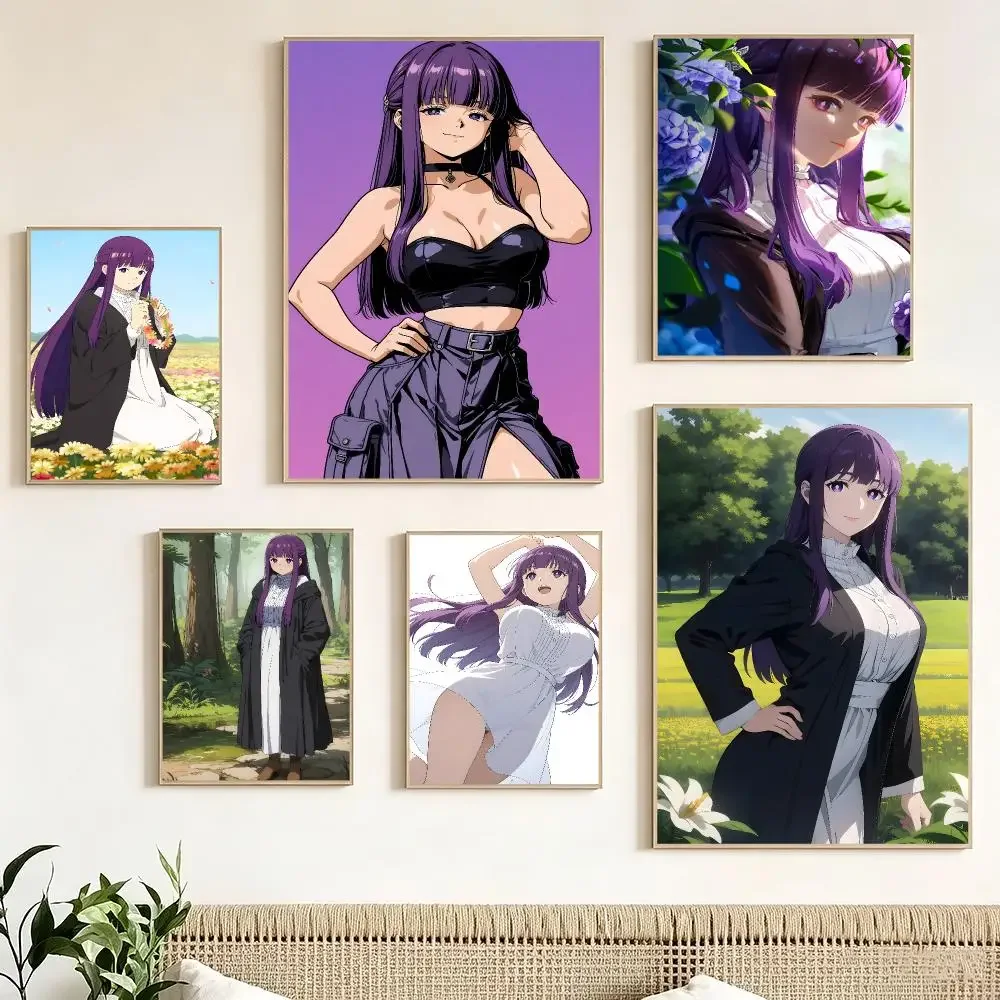 Anime Fern Poster Pegatina artistica HD autoadhesiva impermeable para salon dormitorio