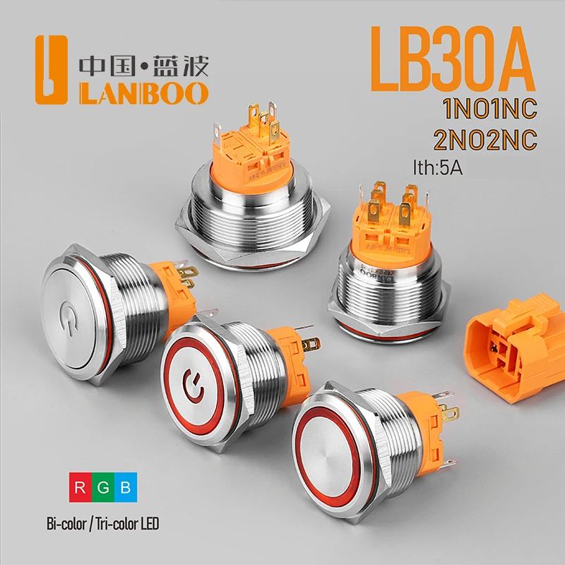 

WINDOO 30mm spst momentary lighted 12V24V push button switch schematic wiring