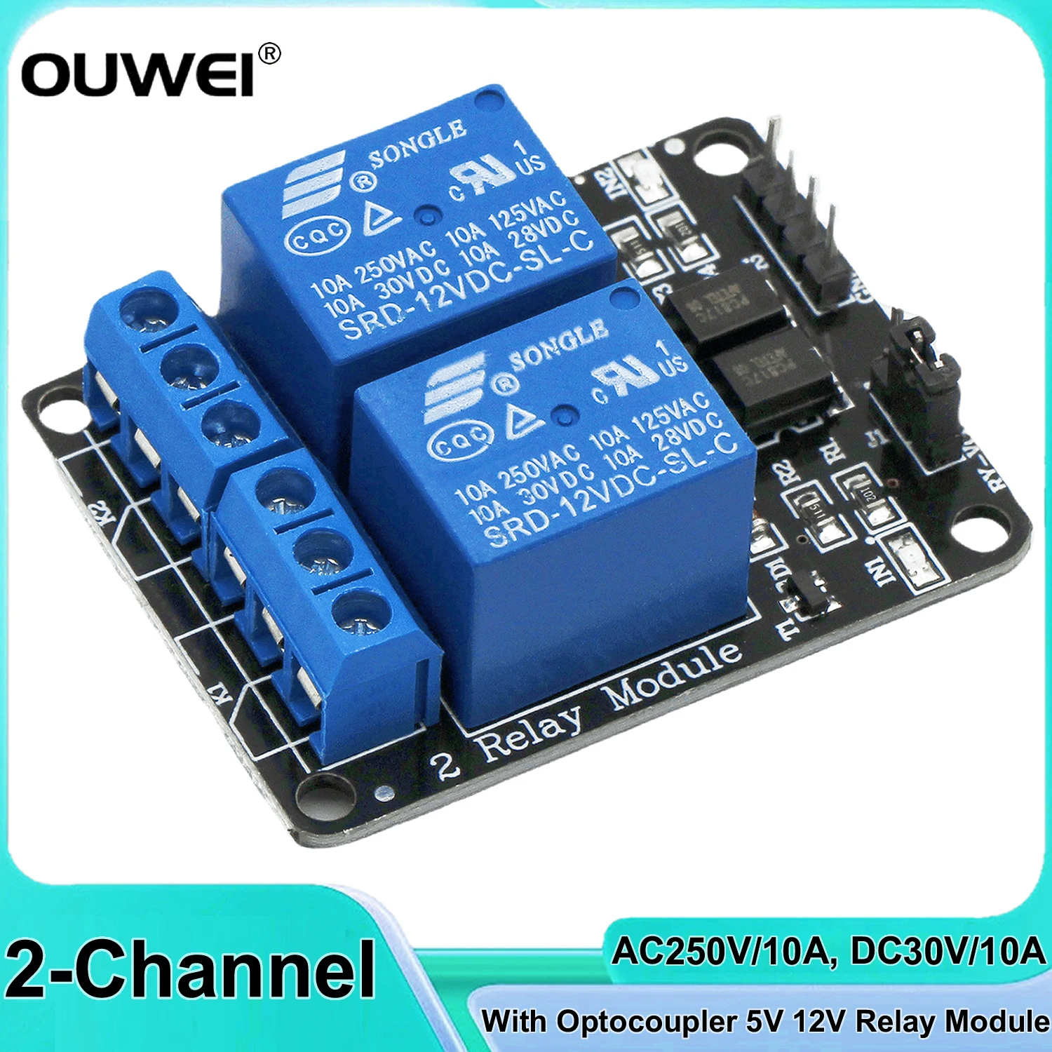 5V 12V Relay Module 2 Channel Low Level Trigger Board Shield with Optocoupler Relay Output for PIC AVR DSP ARM MCU Arduino