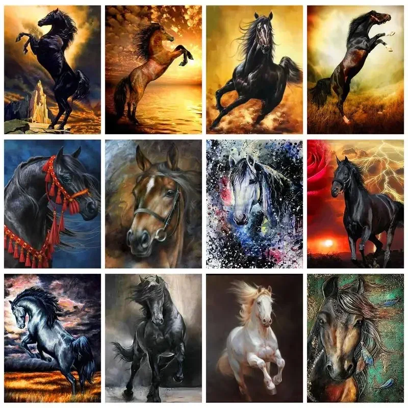 

616694 GATYZTORY Painting By Numbers Cool Horse Handpainted Wall Decors Drawing On Numbers Paint Set For Adults Canvas Painting