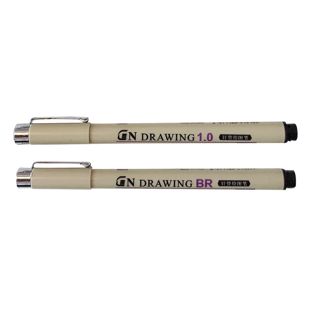 

2Pcs Needle Pen Classic Color Fine Tip Drawing Writing Sketch Long Lasting Precise Ink Pens Set for Art School Office