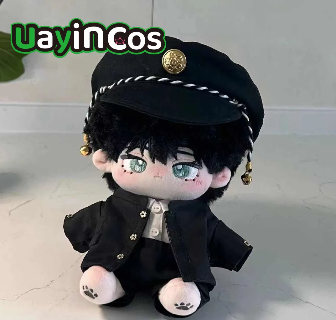 20cm Doll Clothes Cool Guy College Wind  Fashion Black Hat Suit Stuffed Plushies Plush Doll Accessories Anime Toy  Kids