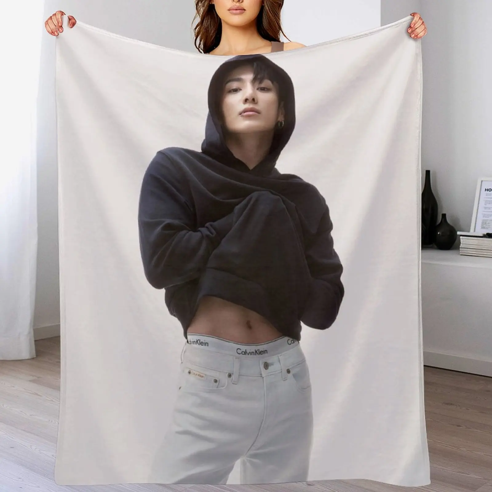 BTS Jeon Jungkook Throw Blanket Retros Summer manga funny gift Blankets