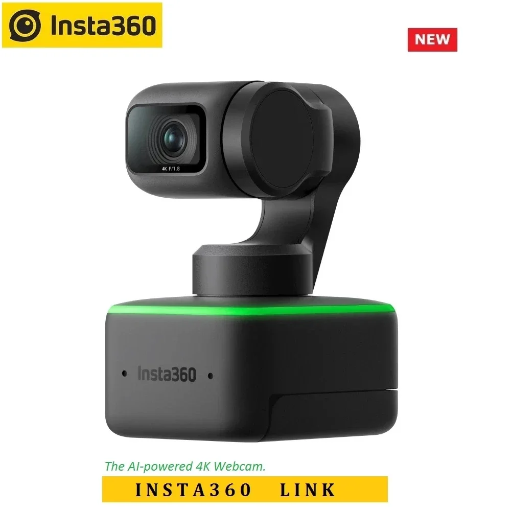 

Insta360 Link - 4K Webcam with 1/2 Sensor AI Tracking Gesture Control HDR Noise-Canceling Microphones Specialized Modes