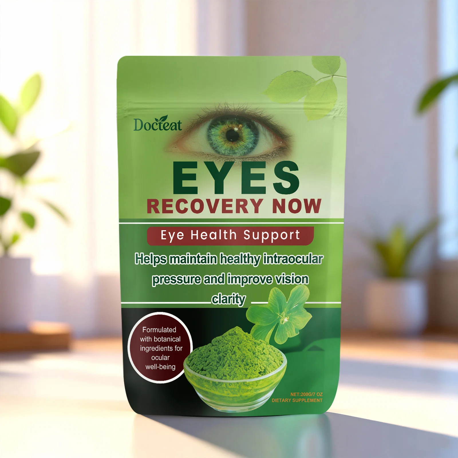 Docteat Eye Recovery Powder Botanical Ingredients with Lutein Zeaxanthin Vitamin A Zinc Eye Health Supplement 200g