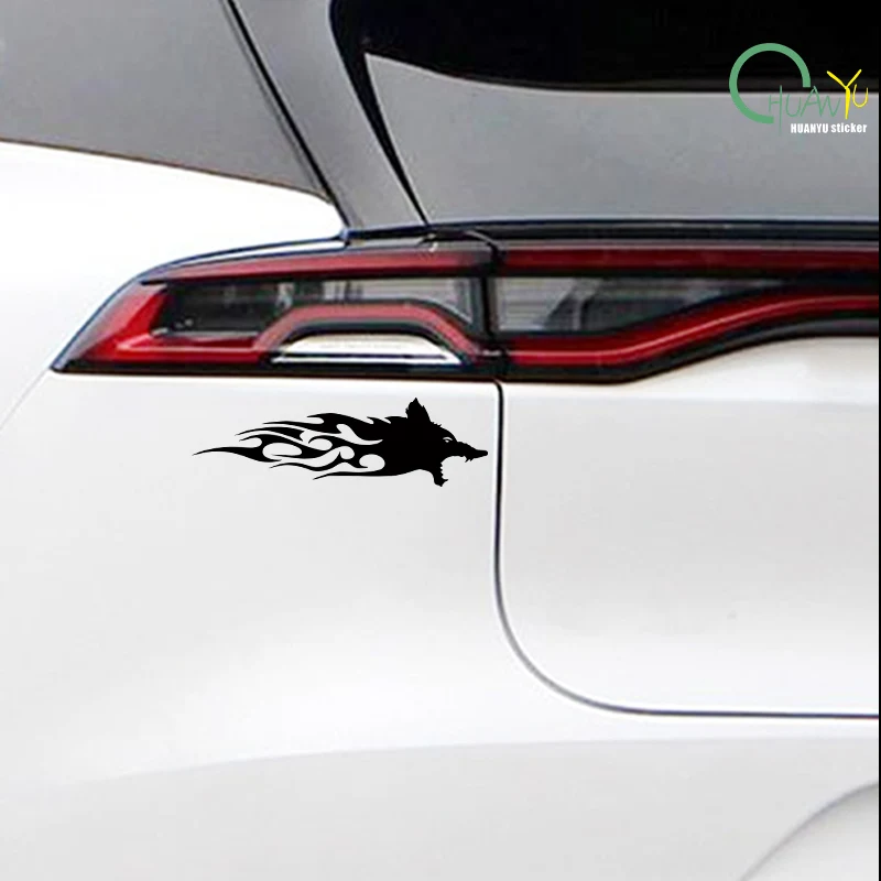 Kreatywna naklejka z głową lisa; naklejka na karoserię samochodu i motocykla na zarysowania; wodoodporna i odblaskowa naklejka dekoracyjna na samochód.