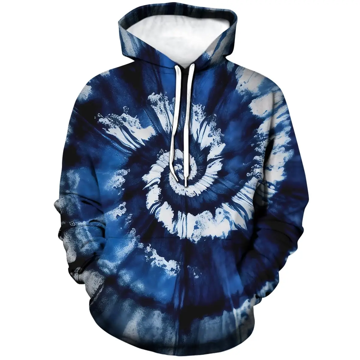 Herren-Sweatshirt mit buntem abstraktem Kunstdruck, Kapuzenpullover, abstraktes Muster, Kontrastfarben-Design, Frühlings- und Herbstmode, Polyester