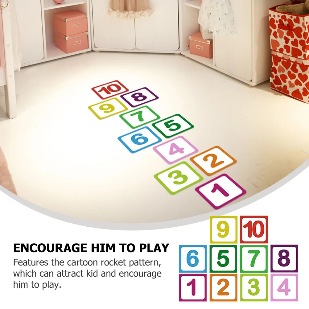 

10pcs PVC Anti-slip Floor Stickers 15x15cm Cartoon Bedroom Decor Kindergarten Game Puzzle
